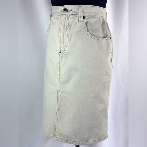 *VINTAGE* CRUEL GIRL WHITE DENIM HIGH RISE PENCIL SKIRT - Picture 7 of 9
